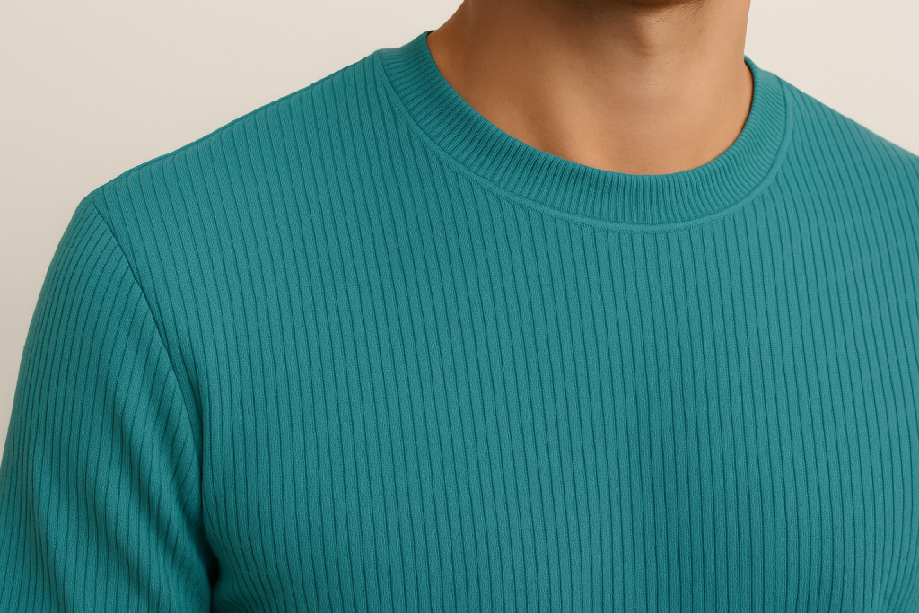 Мужчина в кофте из ткани лапша