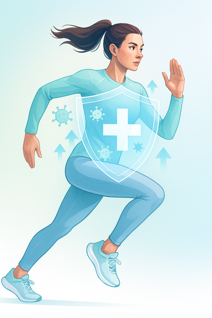 девушка в спортивной одежде с антибактериальной пропиткой